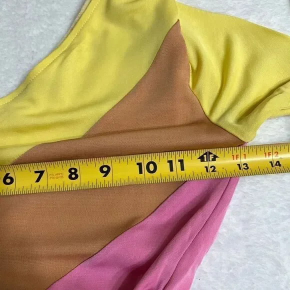 Staud Serena One Shoulder Multi Color Long Dress Medium - Picture 11 of 11